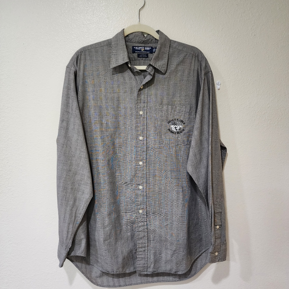 Ralph Lauren Golf Lofting Shirt 100th US Open Pebble Beach Y2K Glen Check size L